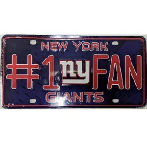 🆕🏈 NEW YORK GIANTS ALUMINUM #1 FAN LICENSE PLATE -NFL - UNISEX